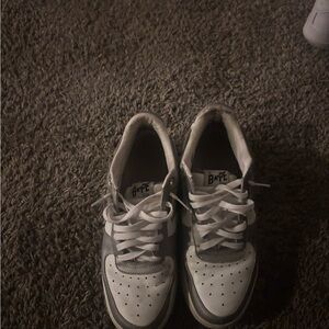 Bape Kids White and Gray Sneakers